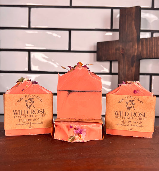 Wild Rose Goat's Milk & Beef Tallow Soap Bar