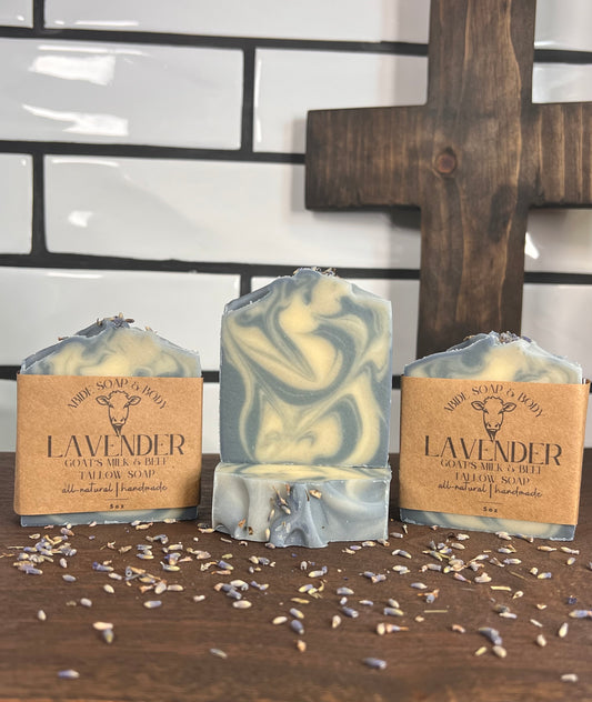 Lavender Goat's Milk & Beef Tallow Soap Bar