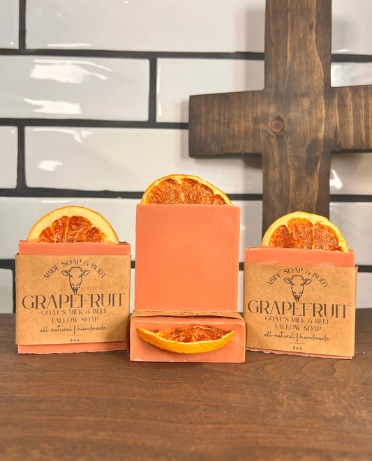 Grapefruit Goat's Milk & Beef Tallow Soap Bar
