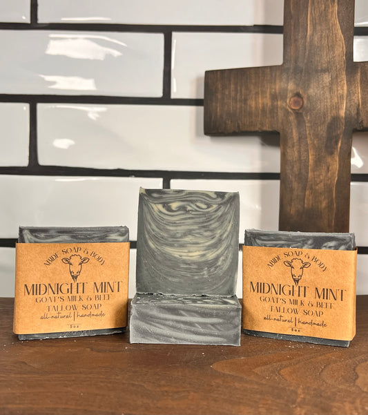 Midnight Mint Goat's Milk & Beef Tallow Soap Bar